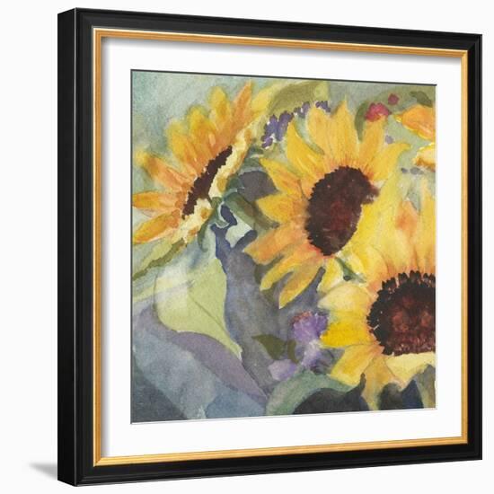 Sunflowers in Watercolor I-null-Framed Premium Giclee Print