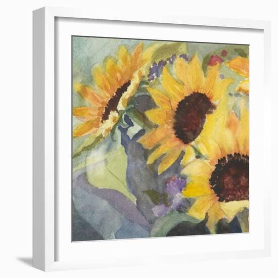 Sunflowers in Watercolor I-null-Framed Art Print