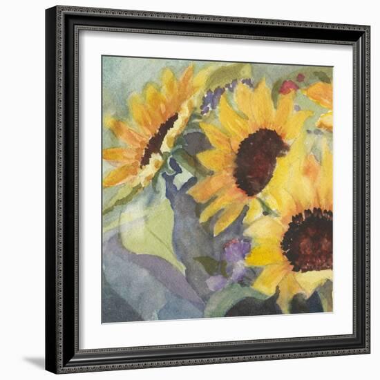 Sunflowers in Watercolor I-null-Framed Art Print