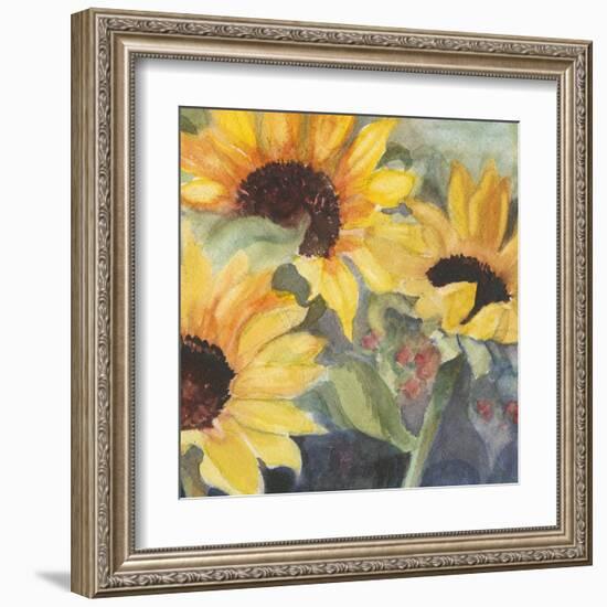 Sunflowers in Watercolor II-null-Framed Art Print