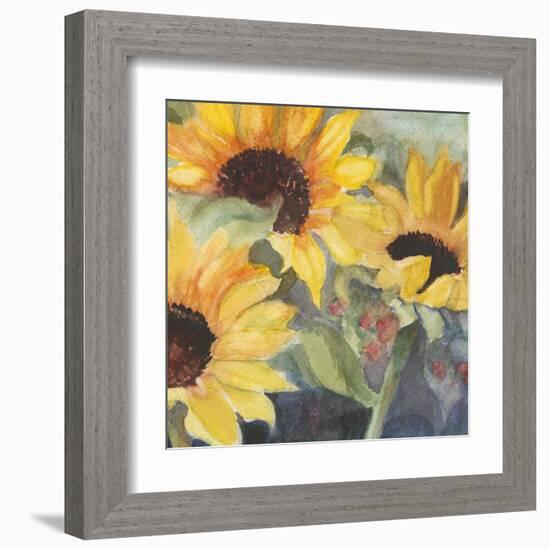 Sunflowers in Watercolor II-null-Framed Art Print