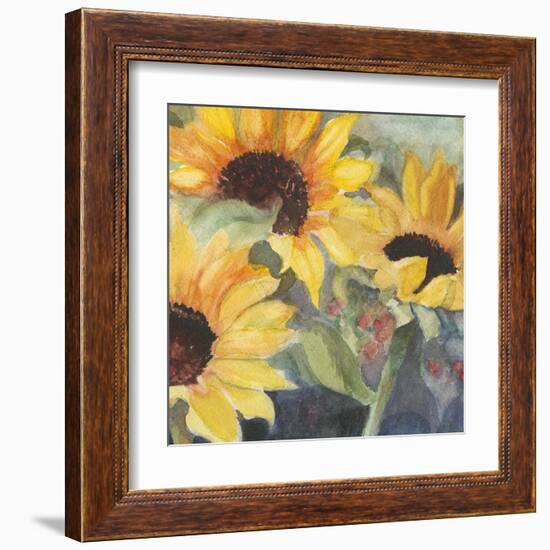 Sunflowers in Watercolor II-null-Framed Art Print