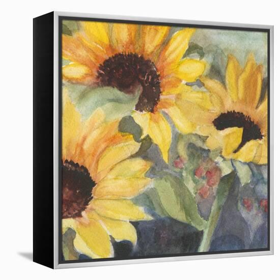 Sunflowers in Watercolor II-null-Framed Stretched Canvas