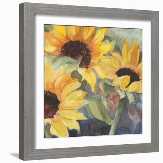 Sunflowers in Watercolor II-null-Framed Premium Giclee Print