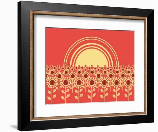 Sunflowers Landscape Background-GeraKTV-Framed Art Print