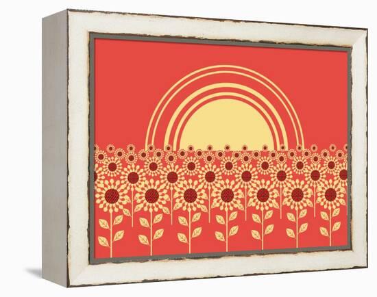 Sunflowers Landscape Background-GeraKTV-Framed Stretched Canvas