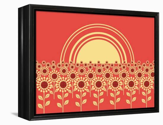 Sunflowers Landscape Background-GeraKTV-Framed Stretched Canvas