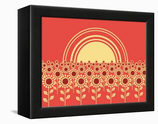 Sunflowers Landscape Background-GeraKTV-Framed Stretched Canvas