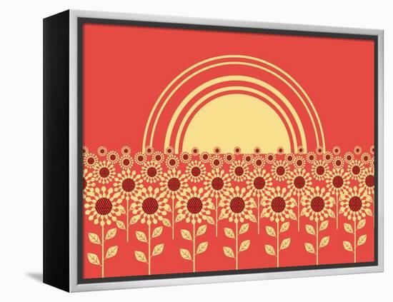 Sunflowers Landscape Background-GeraKTV-Framed Stretched Canvas