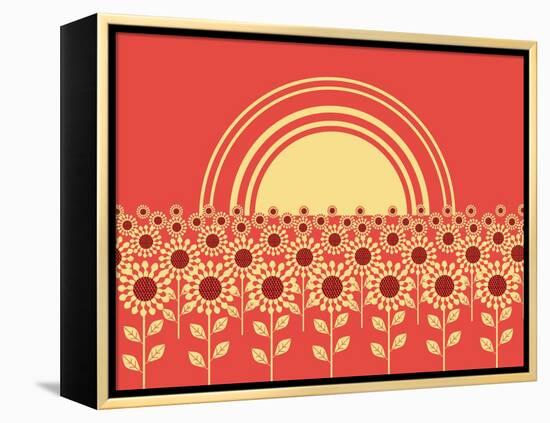 Sunflowers Landscape Background-GeraKTV-Framed Stretched Canvas