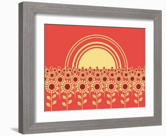 Sunflowers Landscape Background-GeraKTV-Framed Art Print