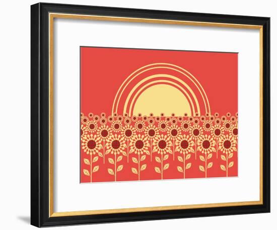 Sunflowers Landscape Background-GeraKTV-Framed Art Print