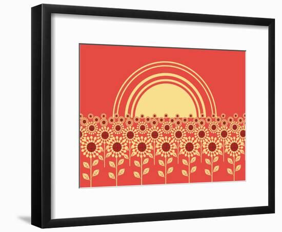 Sunflowers Landscape Background-GeraKTV-Framed Art Print