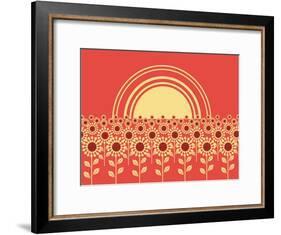Sunflowers Landscape Background-GeraKTV-Framed Art Print