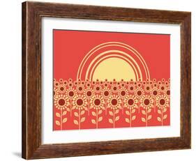Sunflowers Landscape Background-GeraKTV-Framed Art Print