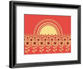 Sunflowers Landscape Background-GeraKTV-Framed Art Print