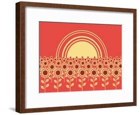 Sunflowers Landscape Background-GeraKTV-Framed Art Print