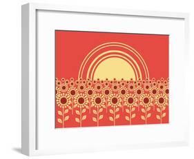 Sunflowers Landscape Background-GeraKTV-Framed Art Print