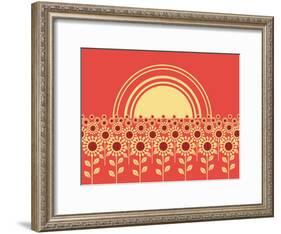 Sunflowers Landscape Background-GeraKTV-Framed Art Print