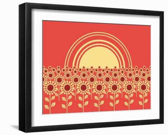 Sunflowers Landscape Background-GeraKTV-Framed Art Print