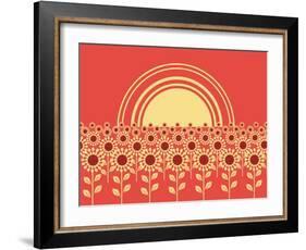 Sunflowers Landscape Background-GeraKTV-Framed Art Print