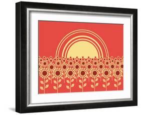 Sunflowers Landscape Background-GeraKTV-Framed Art Print