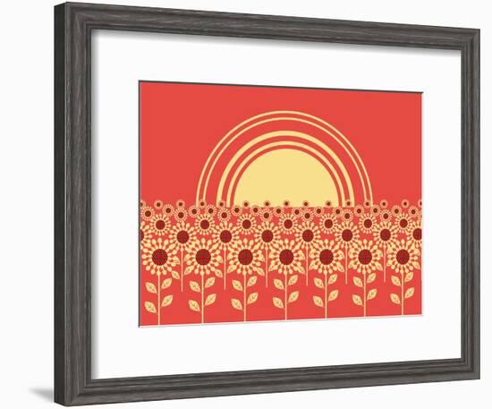 Sunflowers Landscape Background-GeraKTV-Framed Art Print