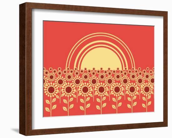 Sunflowers Landscape Background-GeraKTV-Framed Art Print