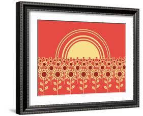 Sunflowers Landscape Background-GeraKTV-Framed Art Print