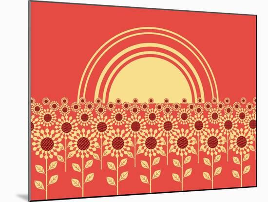 Sunflowers Landscape Background-GeraKTV-Mounted Premium Giclee Print