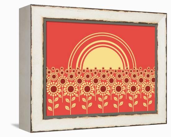 Sunflowers Landscape Background-GeraKTV-Framed Stretched Canvas