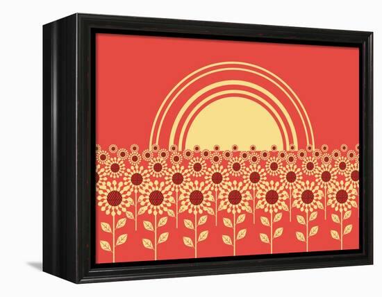 Sunflowers Landscape Background-GeraKTV-Framed Stretched Canvas