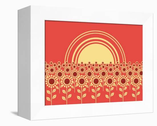 Sunflowers Landscape Background-GeraKTV-Framed Stretched Canvas