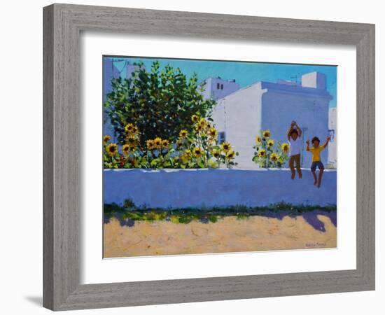 Sunflowers,morning,Galicia,-Andrew Macara-Framed Giclee Print