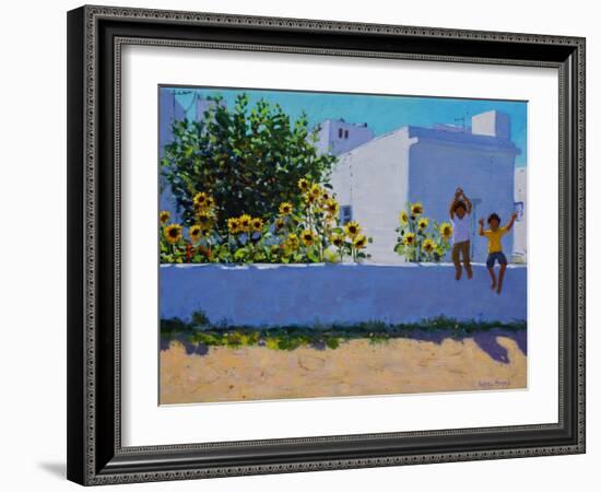 Sunflowers,morning,Galicia,-Andrew Macara-Framed Giclee Print