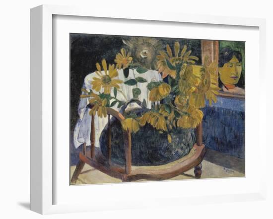 Sunflowers on a Armchair, 1901-Paul Gauguin-Framed Giclee Print