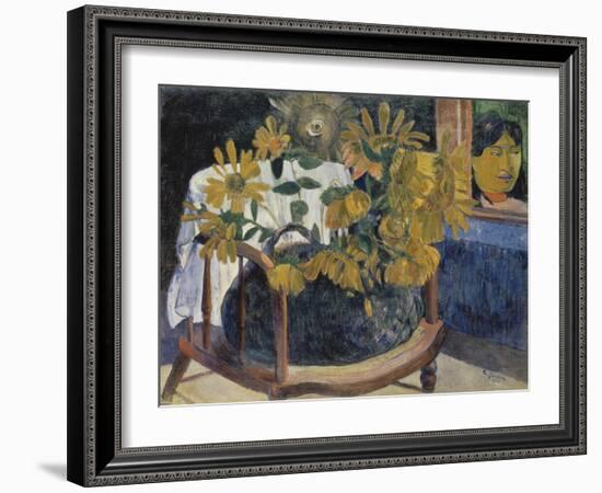 Sunflowers on a Armchair, 1901-Paul Gauguin-Framed Giclee Print