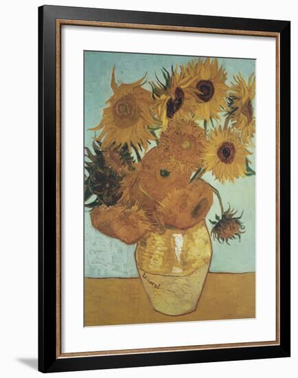 Sunflowers on Blue, 1888-Vincent van Gogh-Framed Art Print