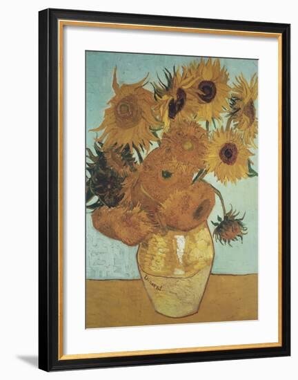 Sunflowers on Blue, 1888-Vincent van Gogh-Framed Art Print