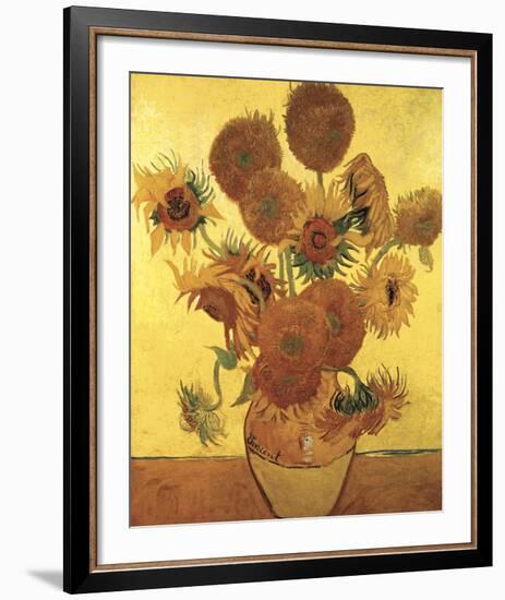 Sunflowers on Gold, 1888-Vincent van Gogh-Framed Art Print