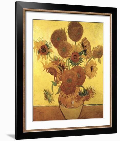 Sunflowers on Gold, 1888-Vincent van Gogh-Framed Art Print