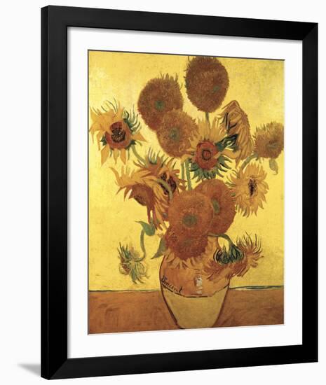 Sunflowers on Gold, 1888-Vincent van Gogh-Framed Art Print