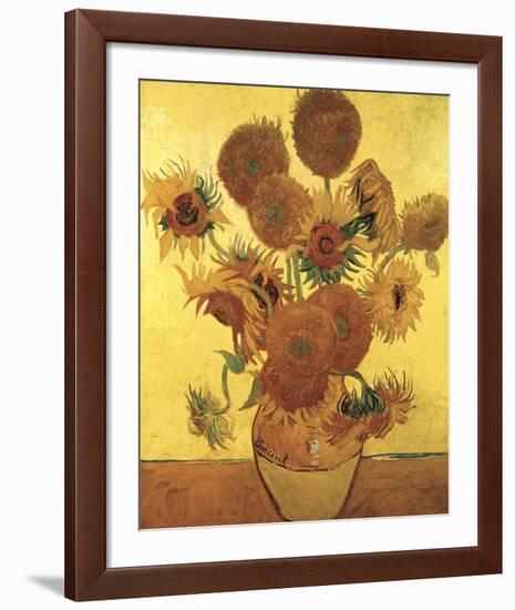 Sunflowers on Gold, 1888-Vincent van Gogh-Framed Art Print