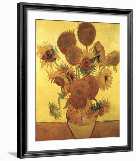 Sunflowers on Gold, 1888-Vincent van Gogh-Framed Art Print