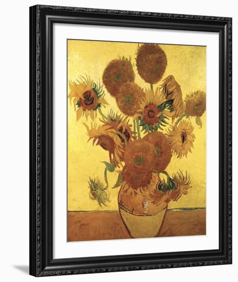 Sunflowers on Gold, 1888-Vincent van Gogh-Framed Art Print