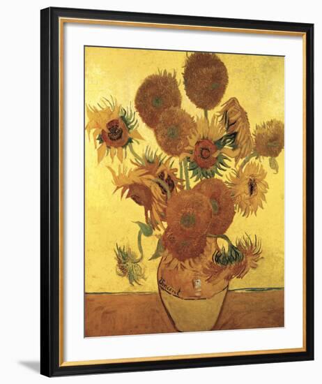 Sunflowers on Gold, 1888-Vincent van Gogh-Framed Art Print