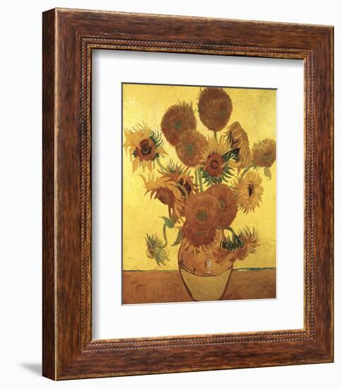 Sunflowers on Gold, 1888-Vincent van Gogh-Framed Giclee Print