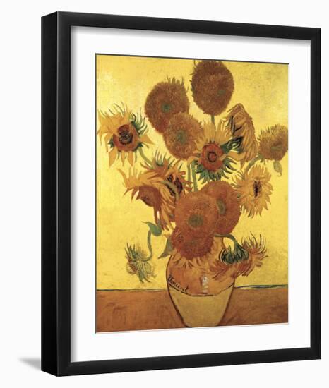 Sunflowers on Gold, 1888-Vincent van Gogh-Framed Giclee Print