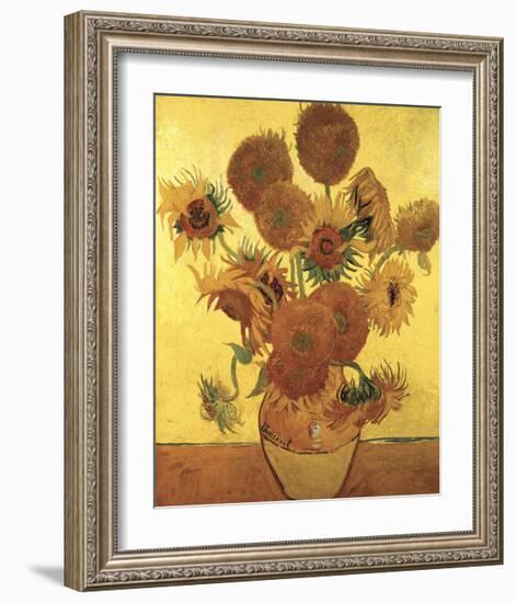 Sunflowers on Gold, 1888-Vincent van Gogh-Framed Giclee Print