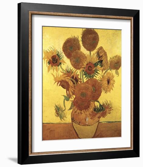 Sunflowers on Gold, 1888-Vincent van Gogh-Framed Giclee Print